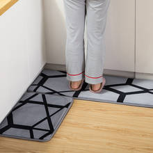 Honlaker Stylish Geometric Pattern Kitchen Mat Oil-absorbing Non-slip Kitchen Rug Absorbent Kitchen Floor Mat 2 Pieces / Set 2024 - buy cheap