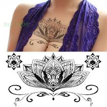 Waterproof Temporary Tattoo sticker lotus totem on breast back mandala large size henna tatto women's flash tatoo fake tattoos 2024 - buy cheap