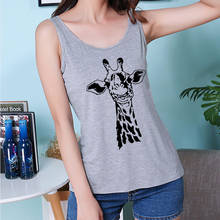 Summer Camisoles Sexy Vest Tank Tops Harajuku Women Fashion Female T-Shirt Top Giraffe Print Gray Sleeveless Casual Loose Clothe 2024 - buy cheap