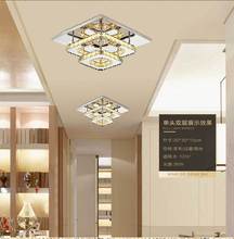 Modern simple stainless steel LED crystal corridor lighting porch corridor ceiling lamp square creative home lamps 2024 - buy cheap