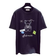 New Summer Clothes Korean Loose Short Sleeve Women T Shirt Student Cotton Hot Drill Cartoon Bear Harajuku Brand Tees Tops Female 2024 - buy cheap