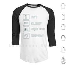 Eat Sleep Nightshift Repeat Hoodie Long Sleeve Nurse Nursing Eat Sleep Repeat Funny Medicine Rn Nursing School Eat 2024 - buy cheap