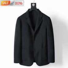 Casaco de lã masculino, jaqueta dupla face preta de lã para primavera e outono, sobretudo 2020 2024 - compre barato