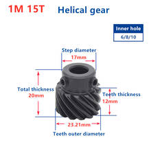 Custom helical teeth 1Mod 15 teeth  T spiral gear  staggered  45 degree helical gear steel gear for cnc rack gear cnc pinion 2024 - buy cheap