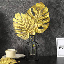 Folhas de tartaruga tropical, folhas de palmeira dourada artificial de simulação 20 fábricas para decoração de mesa de casa e casamento para festa 2024 - compre barato