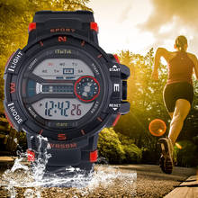 Цифровые часы с подсветкой, возможностью погружения на глубину до 30 м Водонепроницаемый электронные спортивные наручные часы светодиодный Дисплей часы для Для мужчин Пластик ремешком Reloj Hombre 2024 - купить недорого