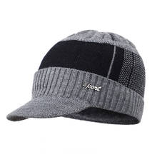 Boné de beisebol de inverno plush grosso brim malha chapéu de beisebol brim chapéu de lã chapéu de lã ao ar livre chapéu térmico masculino e feminino 2024 - compre barato
