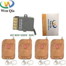 433mhz sem fio universal controle remoto ac220v 30a 6600w 1ch rf relé receptor e transmissor para luz/sistema de escape interruptor