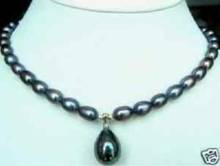 7-9 мм черный пресноводный жемчуг ожерелье жемчужный кулон 2024 - купить недорого