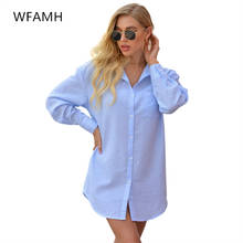 2021 Spring New Women's Fashion Lapel Plaid Mid-length Loose Open Chest Casual Long-sleeved Shirt Polyester Pockets CN(Origin) 2024 - buy cheap