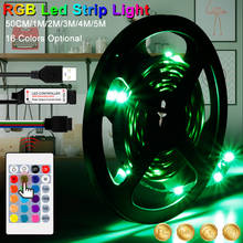 Tira de luces LED RGB SMD 2835, cinta de luz de neón, resistente al agua, cc 5V, diodo, lámpara de rayas Flexible, control IR 2024 - compra barato