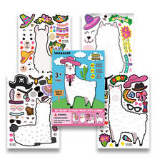 DIY Stickers Kids CHildern Cartoon Animals Cute Alpaca Change Face Baby Toys Kindergarten Jigsaw Reusable Girls Birthday Gifts 2024 - buy cheap