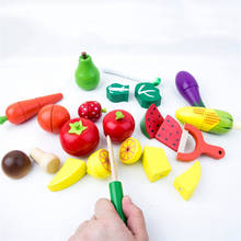 Crianças educação precoce adereços conjunto de brinquedos cozinha de madeira fingir jogar corte magnético frutas vegetais alimentos meninas brinquedos educativos 2024 - compre barato