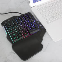 Miniteclado para juegos con cable y retroiluminación RGB, teclado ergonómico de una sola mano para PC y portátil, 35 teclas 2024 - compra barato