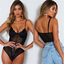 Women Sexy Lingerie Ladies  Lace Up Bodysuit Front Plunge Erotic Sex See-through Costume Sleeveless V-Neck Bodycon 2024 - buy cheap