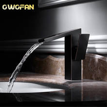 Basin Faucets Waterfall Bathroom Faucet Brass Single Handle Basin Mixer Tap Black Bronze Taps Hot and Cold Sink Water Crane 2024 - buy cheap