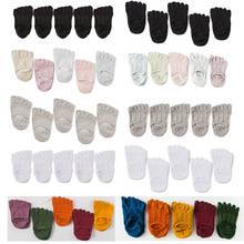 Calcetines invisibles de algodón antideslizantes para mujer, medias náuticas de corte bajo con cinco dedos, Color caramelo, 5 pares 2024 - compra barato