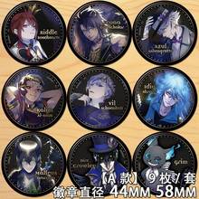 Anime Twisted-Wonderland Dire Crowley Riddle Rosehearts Grim Figure 5881 Badge Round Brooch Pin Gifts Kids Collection Toy 2024 - buy cheap