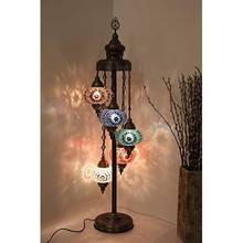 Mosaico de 5 lámparas de pie de globo, decoración de noche hecha a mano, arte único en inglés marroquí, luz para el hogar, regalo de cabecera, 5 bombillas 2024 - compra barato