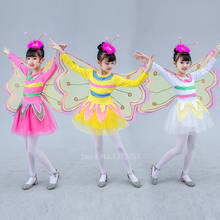 Dia das crianças flor sininho de fadas com asas princesa traje para crianças menina cosplay borboleta fantasia vestido dança festa 2024 - compre barato