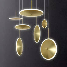 Nordic sala de estar led lustre/ouro/loja roupas luxo redonda lâmpada pendurada simples estudo arte cabeceira restaurante pingente