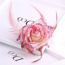Colourful  Rose brooch high quality  fabric brooch pins with Shiny cute children hairband  flower  hair accessories 2024 - buy cheap
