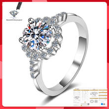 Anel de moissanite 100% s925 prata esterlina, anel de aniversário de casamento 0,5ct 1ct 2ct d cor vs1 2024 - compre barato