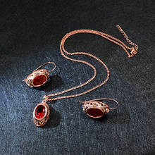 CINDY XIANG-Conjunto de joyería redonda de cristal, conjunto de collar y pendientes de estilo Vintage, accesorios rusos de alta calidad, Color Rojo 2024 - compra barato