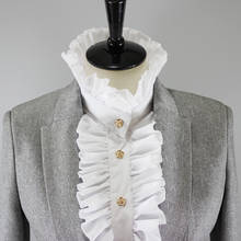Linbaiway Ruffles Stand Fake Collar Shirt Bouse False Collars for Women Wedding Party Formal Neck Detachable Collar Tie Decor 2024 - buy cheap