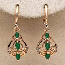 New Fashion waterdrop earrings Drop Earrings for Women's earrings Gold Filled Red green zircon Earrings Wedding  Jewelry 2024 - buy cheap
