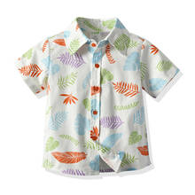 Boiiwant 1-6Y Children Leaf Print Pattern Shirt Tops Kids Boys Summer Cotton Short-sleeve Lapel Single-breasted Blouse Tops 2024 - buy cheap