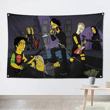 Metal pesado banda rock cartazes banners música estúdio decoração de parede pendurado pintura pano à prova dwaterproof água tecido poliéster bandeiras f7 2024 - compre barato