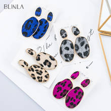 BLINLA-pendientes largos de gota geométricos Vintage para mujer, aretes colgantes de leopardo para fiesta europea y americana, joyería llamativa 2024 - compra barato