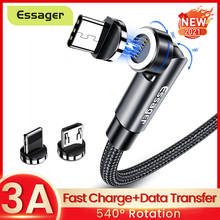 Essager 3A Fast Charging Magnetic Cable Micro USB Type C Data Magnet Charger For iPhone Xiaomi Mobile Phone 540 Rotate Wire Cord 2024 - buy cheap