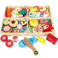 Wooden Children's Wooden Box of Fruit and Vegetable Cutting Toys Wooden Simulation Playhouse Kitchen Cutting and Cutting Toys 2024 - buy cheap