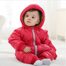 Jaqueta para baixo snowsuit bebê neve wear algodão acolchoado uma peça quente outerwear crianças macacão crianças macacão de inverno parkas 2024 - compre barato