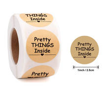 Pegatinas redondas "Pretty Things Inside", etiquetas de sello, decoración de regalo para Baby Shower, paquete para hornear, adhesivo de papelería, 50-500 uds. 2024 - compra barato