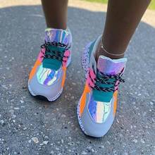 Wholesale Plus Size 42 Brand Spring Outdoor Vulcanize shoes lace Multicolor INS Flat Sneakers Women Fashion Shoes Woman 2024 - buy cheap