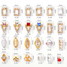 Decorações para unhas g5001, decoração para unhas feitas à mão, com strass, glitter, pérola, cristal 100 2024 - compre barato