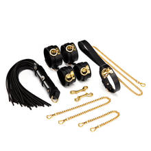 Real Leather BDSM Adult Toys Tool Kits Bondage Genuine Leather Handcuffs Ankle Cuff Whips Adult Restraint Set Collar Shackles 2024 - buy cheap