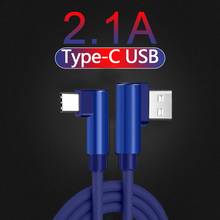 2.1A Micro usb type-C кабель быстрое зарядное устройство USB шнур 90 градусов локоть нейлон плетеный кабель для передачи данных для samsung/huawei/Xiaomi кабели 2024 - купить недорого
