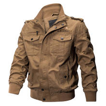 2019 размера плюс Военная Мужская куртка на весну и осень, хлопковая куртка пилота, армейская мужская куртка-бомбер, мужская куртка для полетов, 6XL 2024 - купить недорого