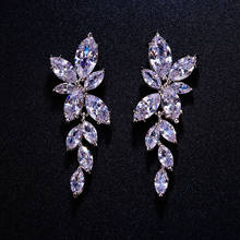 Cute Female Ladies Small Leaf Zircon Earrings Silver Color Stud Earrings Vintage Party Engagement Earrings For Women 2024 - buy cheap