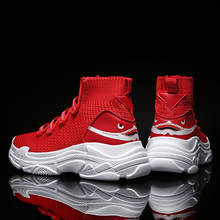 Big Size 47 Red Shark High Top Basketball Boots men Trainers Socks Shoes Chunky Sneakers Air mesh Trainers Zapatos de mujer 2024 - buy cheap