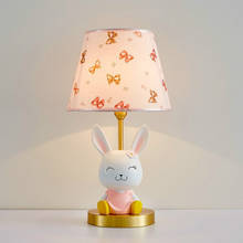 Luminária led de mesa para quarto infantil, lâmpada de mesa infantil de coelho rosa para estudo, luz de escritório moderna para meninos, proteção aos olhos 2024 - compre barato