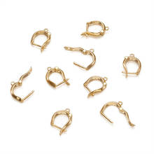 Pandahall 10pcs Rack Plating Brass Hoop Earrings Findings for Jewelry Making DIY Accessories Golden 17x11x3mm 2024 - buy cheap