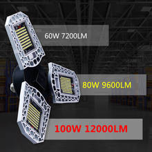 E27 bombilla LED, lámpara UFO Deformable para garaje, 60W, 80W, 100W, para tienda, almacén, taller, sótano, Granero 2024 - compra barato