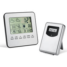 Medidor de umidade temperatura lcd eletrônico digital, termômetro higrômetro interno e externo, relógio estação meteorológica #38 2024 - compre barato