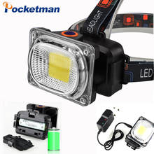 Most Bright COB LED Headlight Headlamp DC Rechargeable Head Lamp Torch 3-Mode 18650 Battery Waterproof Hunting Fishing Lighting 2024 - buy cheap