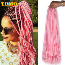 TOMO Ombre Box Braids Crochet Hair Zizi Synthetic Colored Braiding Hair Extensions For Women Brown Purple Red 24 Inch 22 Roots 2024 - buy cheap